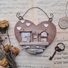 Ozdobne serce z domkami no 1