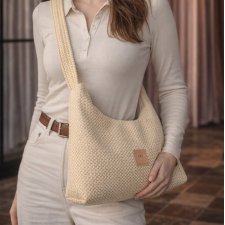 Welurowa torba Hobo w kolorze Żółtym