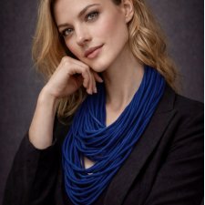 Naszyjnik dzianinowy - granatowy (uniksex)