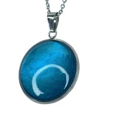 Okrągły wisior w perłowym odcieniu turkusu Dolunay e35/14