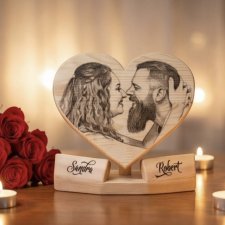 Walentynka na drewnie