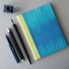 Notes z lnianym grzbietem - turkusowy morski - w 100% ręcznie wykonany - szkicownik notatnik