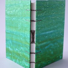 Notes - zielony malachitowy - w 100% ręcznie wykonany - szkicownik notatnik
