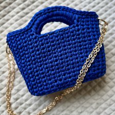 Torebka koszyczek kobalt