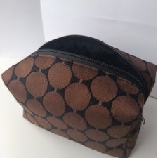 Kosmetyczka duża materiałowa brązowa