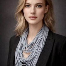 Naszyjnik dzianinowy - szary (uniksex)