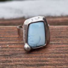 Opal niebieski - pierścionek regulowany