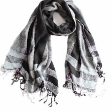 Szal vintage szarość pasy