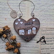 Ozdobne serce z domkami no 1