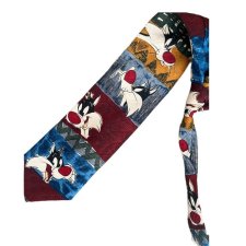 Vintage Looney Tunes Sylvester Tie – 1995 Warner Bros - krawat kot
