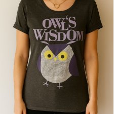 Zabawny T-shirt Vintage z sową Owl's Wisdom Reserved bluzka ptak
