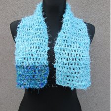 Turkusowy szalik ręcznie robiony