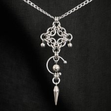 Zawieszka chainmaille stal chirurgiczna, gothic punk vampire łańcuszek