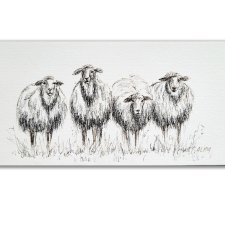 Obraz ręcznie malowany "Owce"