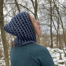 Kobaltowy czepek średniowieczny – mistyczny blask, ręcznie robiony dodatek