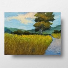 Pejzaż -praca  wykonana pastelami suchymi