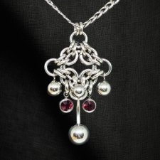 Zawieszka z cyrkoniami i kolcami stal chirurgiczna gothic punk vampire