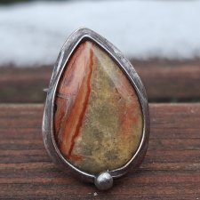 Szalony agat - pierścionek regulowany