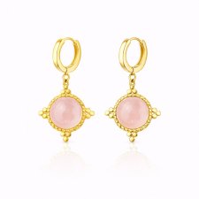 kolczyki ROYALS z kwarcem różowym