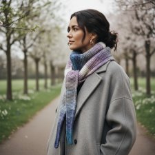 Ręcznie robiony duży ciepły miękki szalik komin Sophie vegan