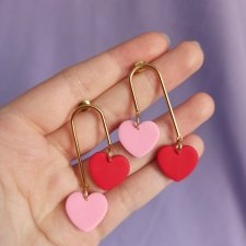 Kolczyki z gliny polimerowej serca