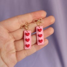 Kolczyki z gliny polimerowej serduszka