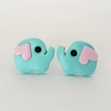 Kolczyki niebieskie słoniki