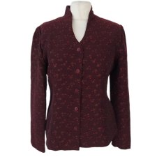 Żakardowy żakiet bordo