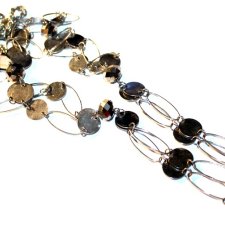 METALOWE blaszki efektowny naszyjnik korale