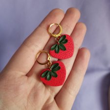 Kolczyki z gliny polimerowej truskawki