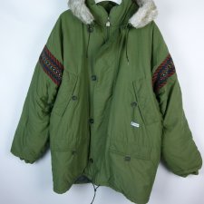 K.WAY męska ocieplana kurtka parka vintage turystyczna / XL
