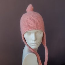 ALPACA * PILOTKA Z WĘZEŁKIEM * MORELOWA * BALACLAVA * CZAPKA Z NAUSZNIKAMI * brzoskwiniowy róż