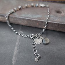 Labradoryt. Delikatna srebrna bransoletka