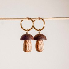 Kolczyki drewniane prawdziwki