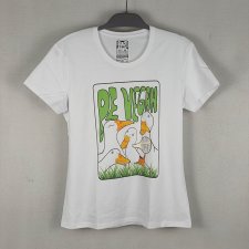 T-shirt BE VEGAN - Damski - rozmiar XL / gęsi
