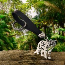 SKÓRZANY BRELOK DO KLUCZY KOT wzór 2