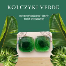 KOLCZYKI ZE SZKŁA VERDE