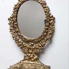 Złote Lustro Stojące Vintage Antyk
