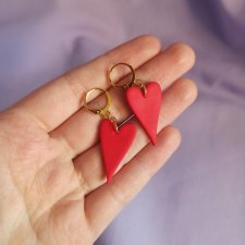 Kolczyki z gliny polimerowej serduszka