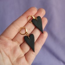 Kolczyki z gliny polimerowej serduszka