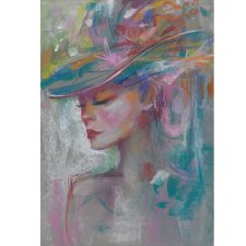 Dama w kapeluszu. Sucha pastel