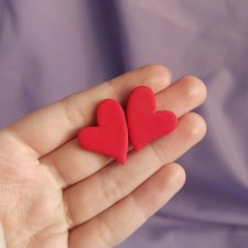 Kolczyki z gliny polimerowej serduszka