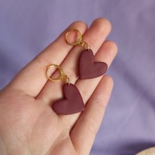 Kolczyki z gliny polimerowej serduszka