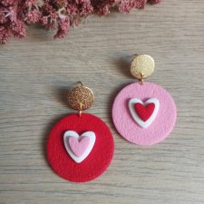 Kolczyki z gliny polimerowej serduszka