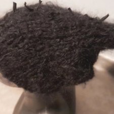 Wyprzedaż black moherowa czapka z dziubkiem