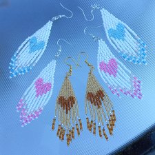 Walentynkowy zestaw 3 sztuk kolczyków z plecionym pierścionkiem gratis - serce handmade dla kobiety dziewczyny córki na walentynkowy prezent