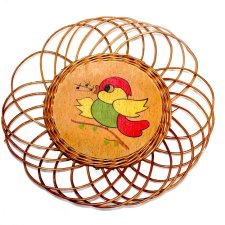PTASZEK drewniany koszyczek patera PRL