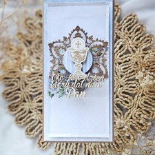 Kartka komunijna z kielichem