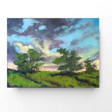 Pejzaż  - praca wykonana pastelami