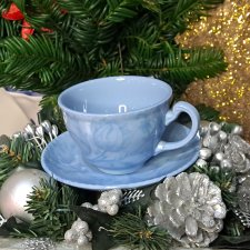 Filiżanka ze spodkiem – rzadka niebieska wersja Damask Wood & Sons